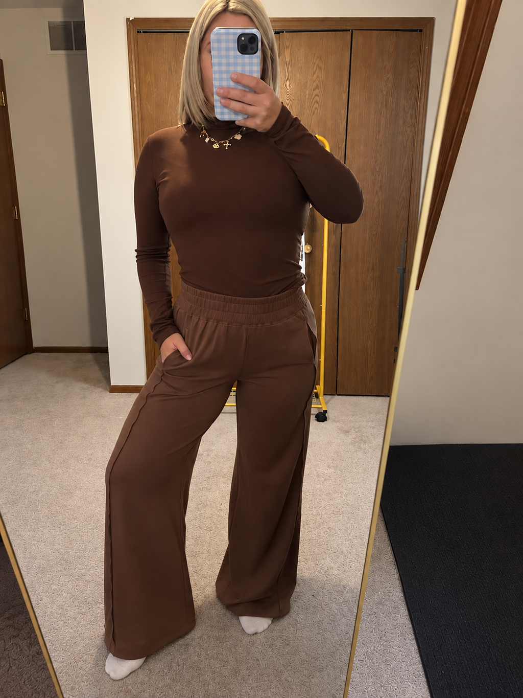 Elastic Waist Side Panel Knit Lounge Pants