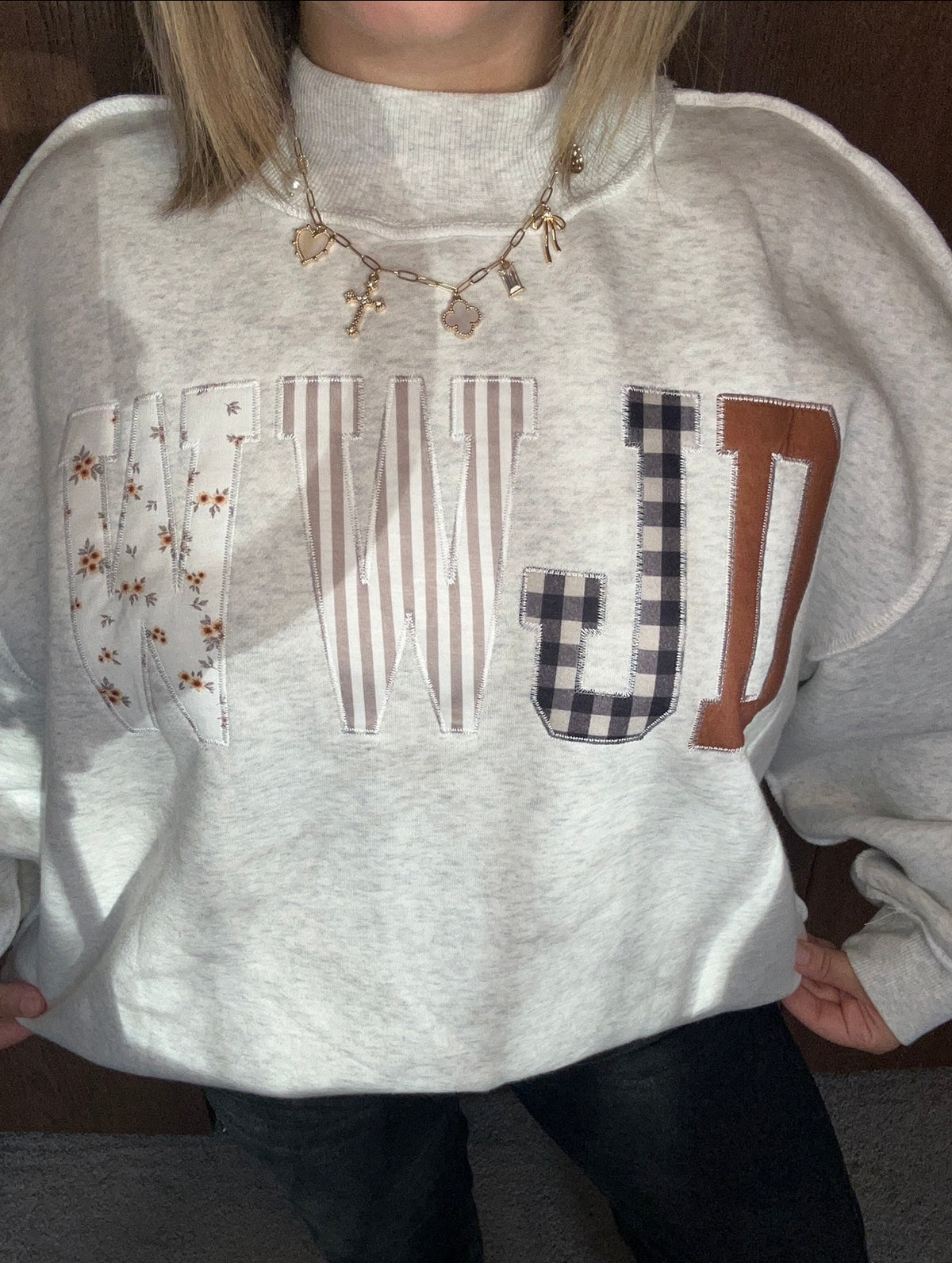 MOP Clover Multi Gold Charm Necklace