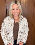 Floral Print Snap Button Quilted Jacket